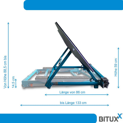 Bituxx Kipphebebühne Mobile Werkstatt Hebebühne Wagenheber Kurzhub PKW Lift bis 2000 kg 2T