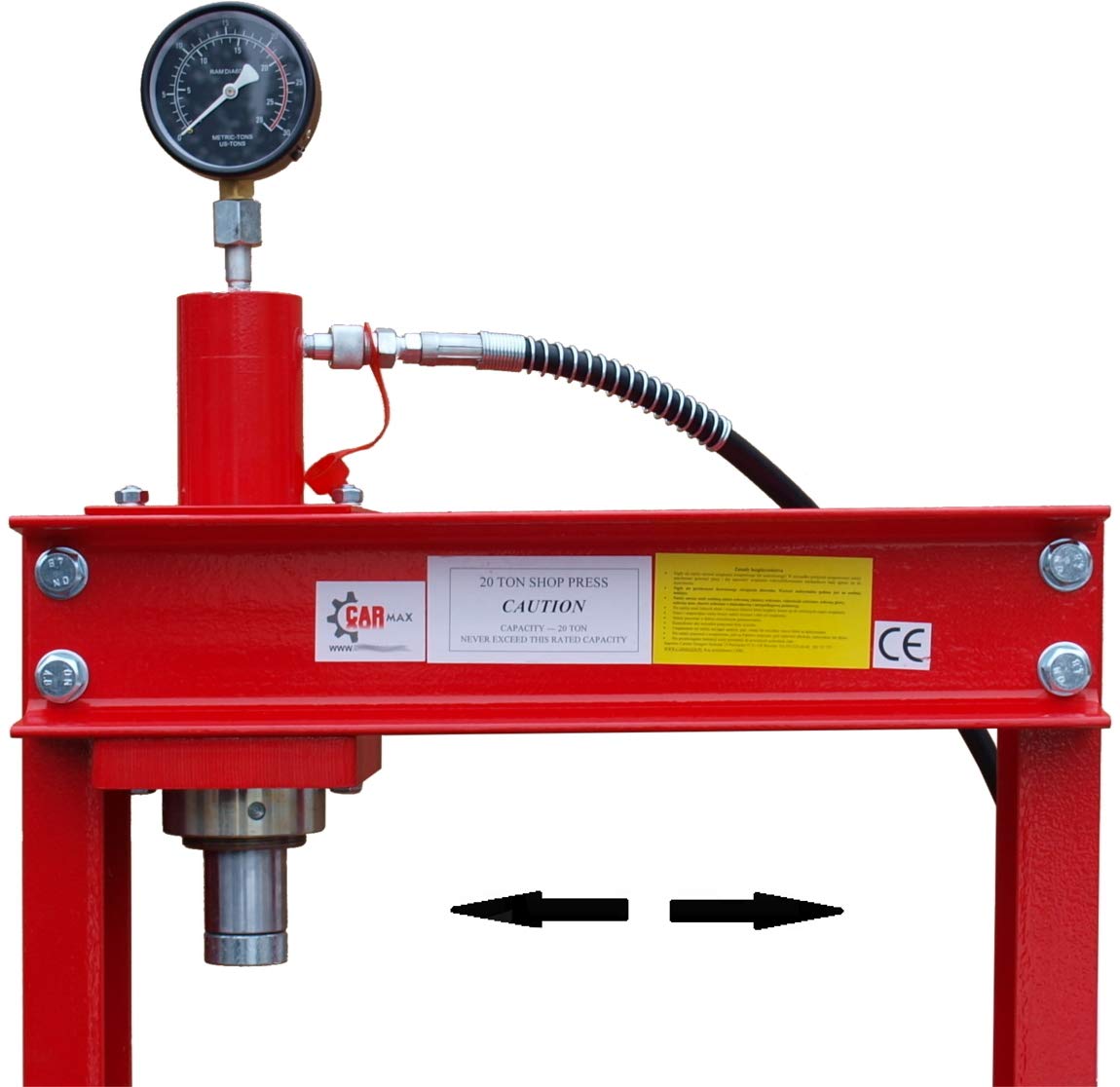 Carmax Werkstattpresse 20T Hydraulikpresse mit 2-Pumpen hydraulisch Rahmenpresse Presse, kompatible mit Auto, 20000 kg