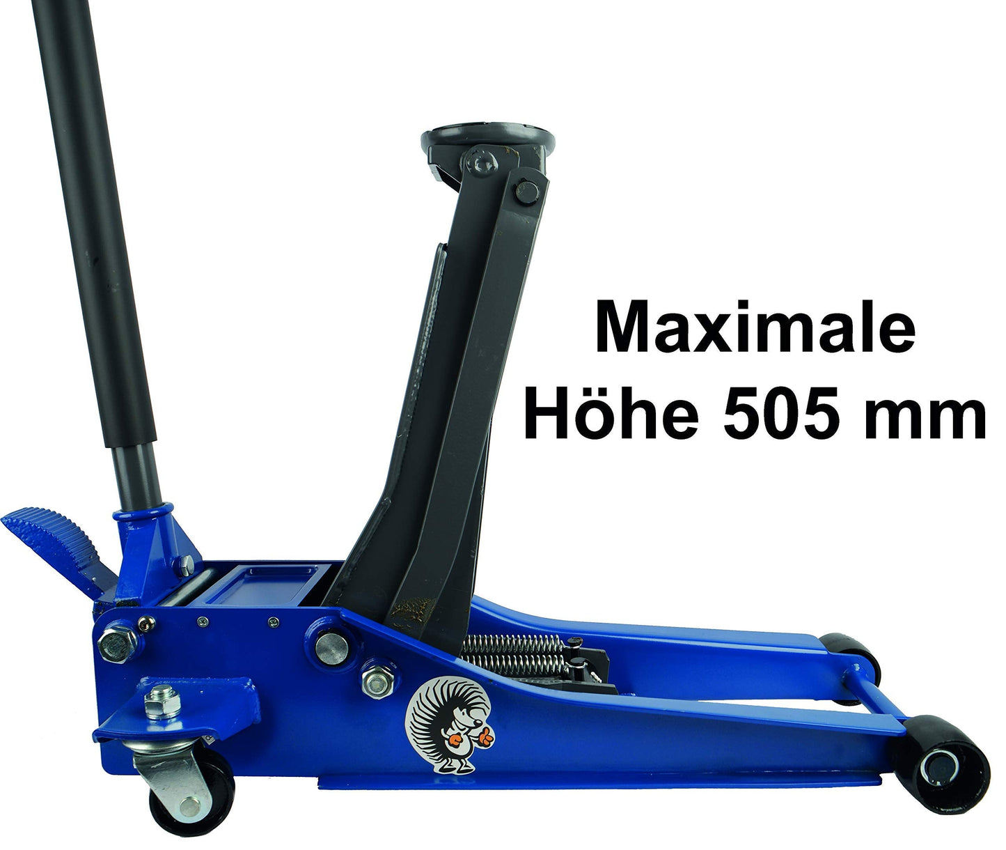 KUNZER WK 1075 FSH Hydraulischer Rangierwagenheber extra flach – 2000 kg Tragkraft Doppelpumpsystem mit Fußschnellhub